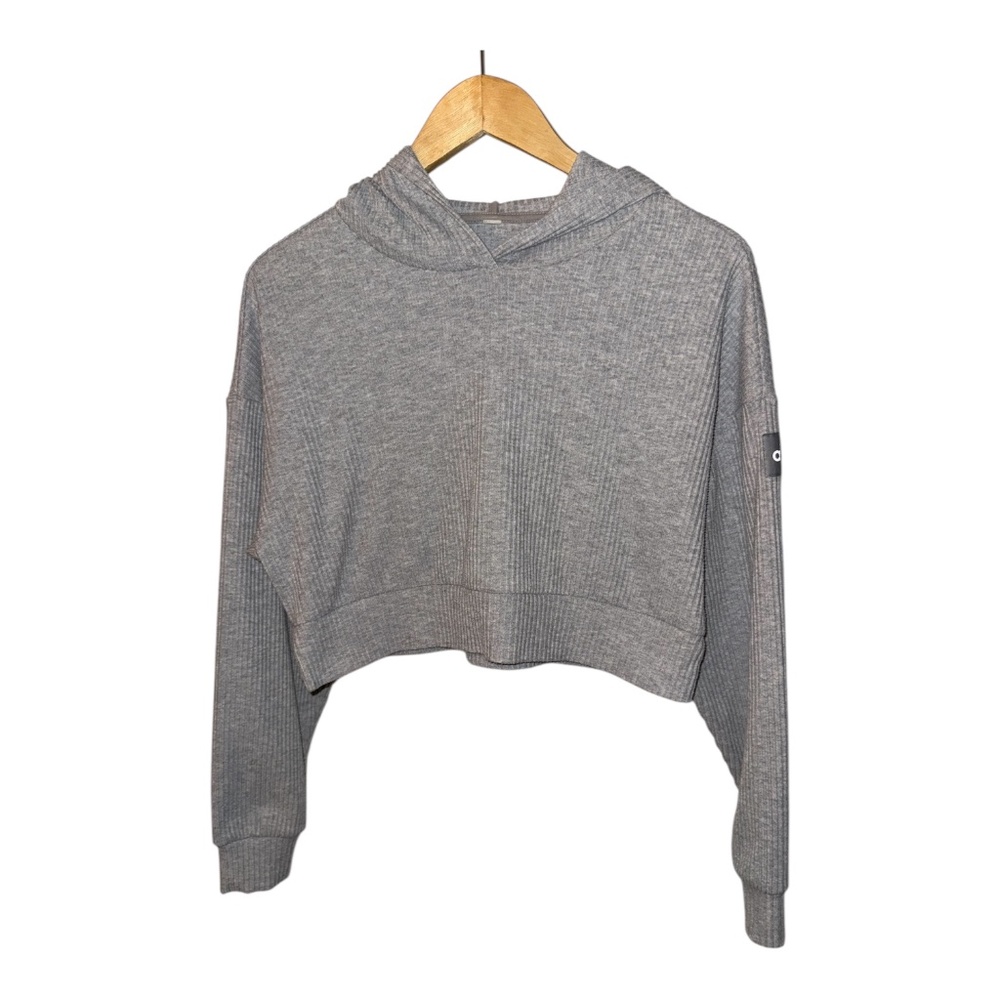 ALO Gray Muse Cropped Hoodie S